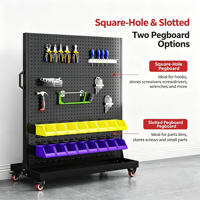 Étagère mobile porte-outils en panneau perforé, organisateur de vis pour atelier, support d'entretien, chariot à outils, présentoir