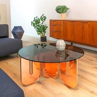 Table basse pliable moderne en acrylique Creative Wave couleur personnalisable pour salon chambre hôtel maison bureau salle à manger