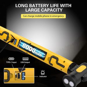 Rechargeable <b>LED</b> Work <b>Light</b> Floodlight Spotlight 5000mAh Magnetic Base/360 Crochet/3 Modes/180-Degree Rotation WD-ML02 <b>LED</b> Work - Product Image 5