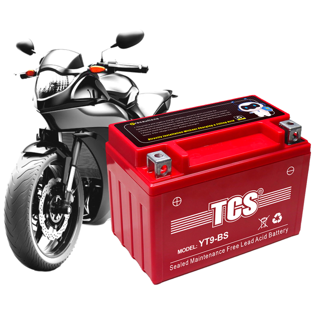 TCS YT9-BS 12 Volt 12V 9Ah Agm Smf F2 Sla Lead Acid Gel Moto Cycle Moto Bike Motorcycle Battery