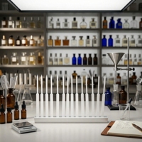 Support d'échantillonnage de parfum pour comptoir de vente au détail, en papier kraft, couleur personnalisée, avec doublure magnétique en éponge, porte-bandelettes de test de parfum