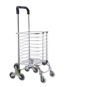 Opvouwbare Winkelwagen Draagbare Winkelwagentjes Voor Boodschappen Trap Klimmen Handkar Voor Ouderen Kruidenier Dolly Trolley