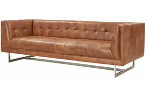 Sofá Chesterfield de 3 plazas de calidad premium hecho con cuero genuino que ofrece una comodidad lujosa, un diseño elegante y un estilo atemporal. - Product Image 4