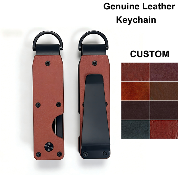 Custom Logo Portable Leather Smart Key Wallet Organizer Keychain Bag with Screwdriver Hanging Business Gift