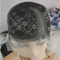 Perruque Lace Front Weiqi en Cheveux Brésiliens 10A Vierges Lisses, Couleur Naturelle, Carré Court, Sans Perte de Cheveux, Douce et Brillante