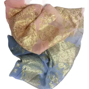 Seide Lurex gemischt Uragiri Metallic Chiffon Farbverlauf Färben Somali Dirac Stoff