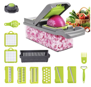 Picadora y rebanadora <span class=keywords><strong>de</strong></span> verduras multifunción 15 en 1, cortador <span class=keywords><strong>de</strong></span> cocina <span class=keywords><strong>de</strong></span> acero inoxidable, <span class=keywords><strong>rallador</strong></span> <span class=keywords><strong>de</strong></span> cebolla y patata, utensilios <span class=keywords><strong>de</strong></span> cocina para el hogar - Product Image 4