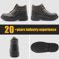 Sepatu Keselamatan Kerja Pria Kulit Coklat, Pelindung Kaki Baja, Anti Tusuk, Tahan Minyak & Asam, Sol Karet Anti Selip