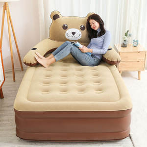 Lit d'air auto-gonflant léger en forme d'ours brun, <span class=keywords><strong>matelas</strong></span> gonflable portable double/simple pour la maison ou le camping - Product Image 1
