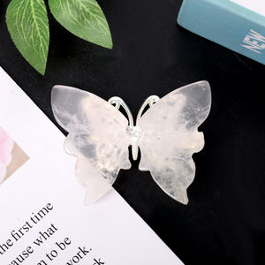 女の子のギフトのための卸売天然クリスタル蝶ヘアピンクリスタル工芸品蝶ヘアピン - Product Image 5