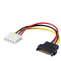 Cable Adaptador de Fuente de Alimentación para PC, Conector Hembra SATA de 15 Pines e IDE de 4 Pines para Disco Duro de Computadora de Escritorio, DVD, PVC, Uso en Motocicletas