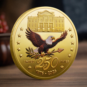 Moneta Commemorativa Personalizzata per il 250° Anniversario Americano, Placcata Oro, Stampa a Colori, Medaglione in Smalto con Rilievo 3D, Nuova <span class=keywords><strong>di</strong></span> Tendenza - Product Image 2