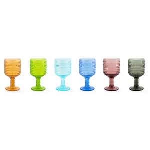 Set di 6 Calici in Vetro Soffiato Aurora Excelsa 30 Cl Multicolore con Logo Personalizzabile per Servire il Vino - Product Image 3