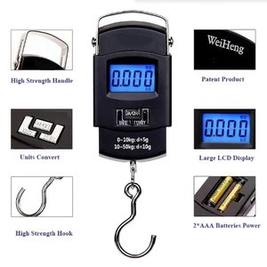 Báscula Electrónica Portátil LCD de 50 kg/10 g, Báscula de Mano para Viaje con Cinta Métrica Retráctil de 100 cm - Product Image 4