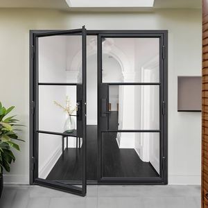 Pintu Ayun Kaca Berbingkai Besi Kustom Gaya Crittall Pintu Masuk Logam Prancis - Product Image 2