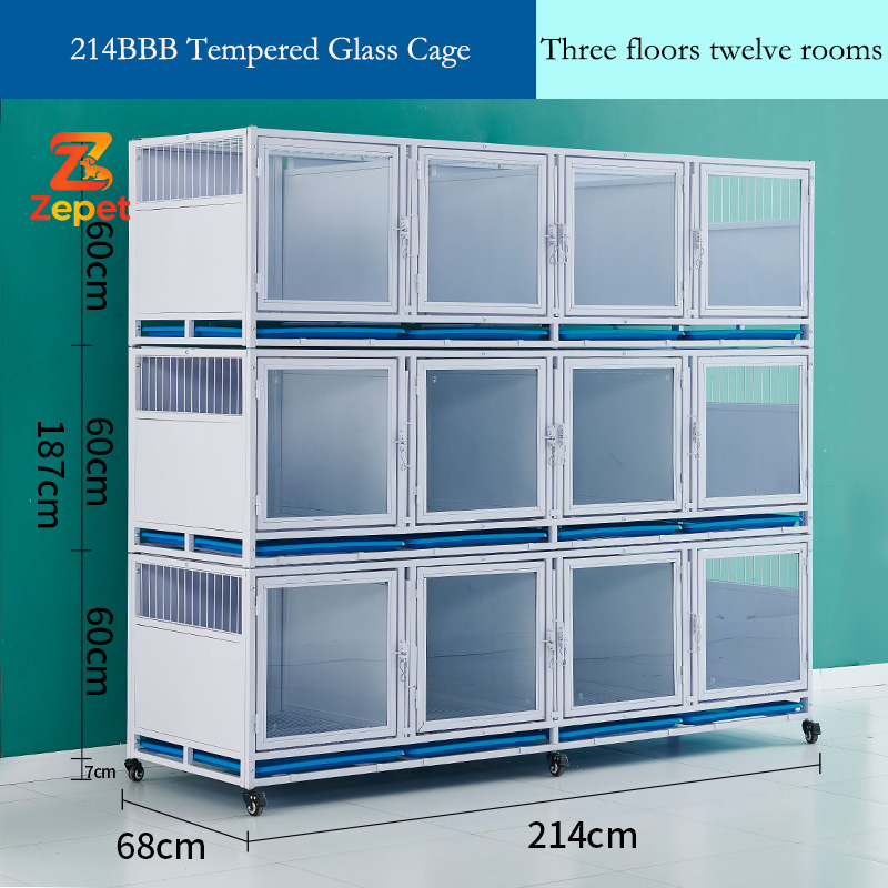 Cage en verre trempé blanc 214BBB