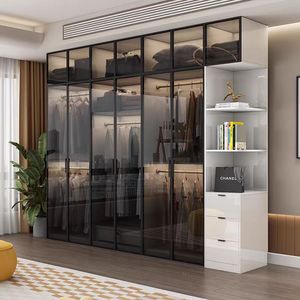 <span class=keywords><strong>Armoire</strong></span> sur mesure pour chambre à coucher, <span class=keywords><strong>armoire</strong></span> en bois élégante de haute qualité, <span class=keywords><strong>armoire</strong></span> haute avec porte en verre - Product Image 4