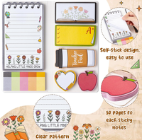 Bloc-notes auto-adhésifs de dessin animé de thé au lait de fruits autocollants de prise de notes mignons colorés pour l'école de bureau pour organiser le rappel