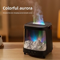 Diffuseur d'arômes à flamme simulée de style nouveau, alimenté par USB, 0,5 L, en plastique, éclairage ambiant coloré, télécommande, bureau, hôtel, 1 an