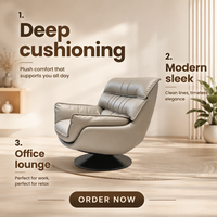 Fauteuil pivotant de salon moderne scandinave en cuir PU écologique, fauteuil de détente individuel de luxe pour salon, fauteuil d'appoint