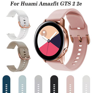 Correa de Silicona para Reloj Inteligente con Hebilla Dorada Rosa para Mujer, Compatible con <span class=keywords><strong>Amazfit</strong></span> <span class=keywords><strong>GTS</strong></span> 4/Bip <span class=keywords><strong>3</strong></span> Pro/GTR Mini - Product Image 1