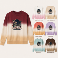 T-shirt graphique pour femme à manches longues, tricoté, respirant, écologique, style bohème, tie-dye dégradé personnalisé, pour événements de groupe et voyages, OEM ODM