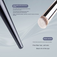 Pinceau correcteur à tête ronde Starry Slope, manche en bois, fibres synthétiques, pour les cernes, les fossettes, le contour du nez, l'illumination du visage