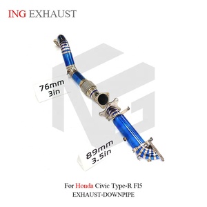 ท่อดาวน์ไปป์ไทเทเนียม ING ขนาด 89 มม./76 มม. สำหรับ Honda Civic Type-R FL5 น้ำหนักเบาพิเศษ อะไหล่แต่งสมรรถนะสูง ขายส่ง - Product Image 2