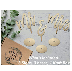 Prop de foto de fiesta de boda de pie Señor y Señora letras Vintage rústico de madera Sr. y Sra. signo para mesa de boda - Product Image 5