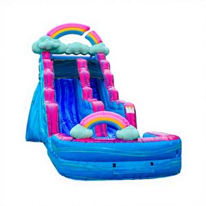 Nouveau design 2025 – Toboggan aquatique gonflable PVC coloré et durable de 6 m (20 pieds) pour usage résidentiel et scolaire, intérieur/extérieur - Product Image 1