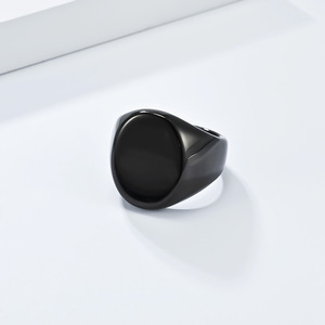 Men's Oval Tungsten Steel <b>Ring</b> In Gold Black Silver Color Minimalist Geometric Design For Gift Jewelry - Product Image 4