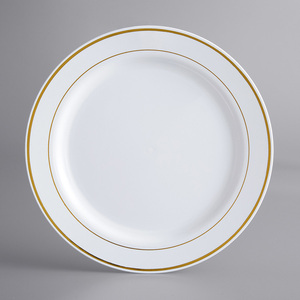 Platos Para Fiestas De Plastico Platos Para Servir Desayuno, 10 "Custom White Melamine Rose Gold Charger Plates Plastic - Product Image 6