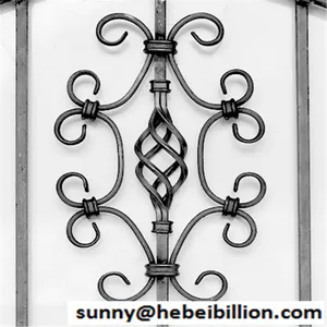 sand blasting wrought iron rosettes for staircase railigns