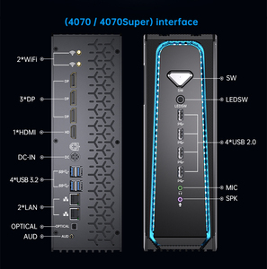 มินิพีซีเกมมิ่ง AI ระบายความร้อนด้วยน้ำหล่อเย็น ซีพียู Core I9 14900KF 24 คอร์ 32 เธรด พร้อมการ์ดจอ RTX 5070 แรม 96GB DDR5 NVME4.0 รุ่น SL800 มินิพีซี I9 G - Product Image 2