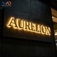 Enseigne murale LED 3D personnalisée pour intérieur, lettres lumineuses Halo de qualité supérieure pour Pilates, salle de sport, studio de fitness, clinique de thérapie animale