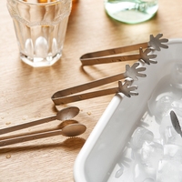 Pince à glace miniature en acier inoxydable en forme de paume, pince créative en forme de cœur pour café, sucre, collations, aliments, légère et lavable au lave-vaisselle