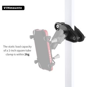 VINmounts Aluminum 1 inch Square Post Clamp Ball Base Mount 1'' Square pole rail tube clamp mount VIN-CD-CCB02-1 - Product Image 2