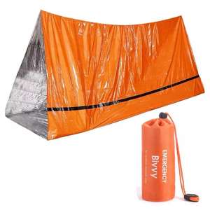 Tente d'urgence légère isolante contre le froid, abri triangulaire en film PE et aluminium, coupe-vent pour la <span class=keywords><strong>survie</strong></span> en extérieur, la randonnée et le camping - Product Image 1
