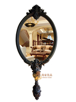 Miroir mural décoratif européen classique en résine de grande taille de plus de 1 mètre de haut pour salon, galerie, hôtel, salon et KTV, etc.