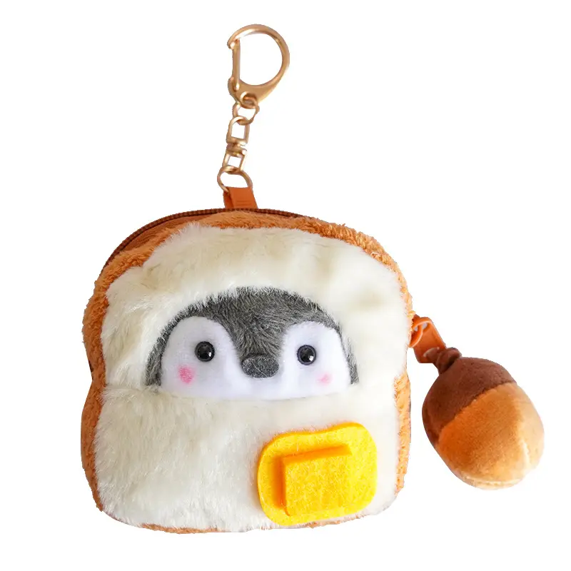 Little Penguin Plush Coin Wallet Earphone Storage Bag Pendant Coin Pouch OEM ODM Cute Cartoon Purse Plush Toy Penguin Plush