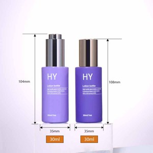 Flacon en verre violet rechargeable de 30 ml (1 oz) avec bouchon compte-gouttes à pression torsadé doré ou argenté, personnalisable, pour sérums, huiles et essences - Product Image 6
