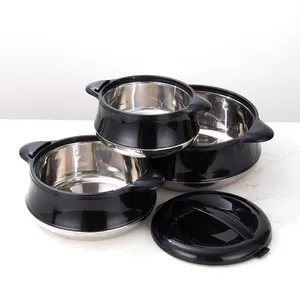 New Design Luxury Stainless Steel Insulated Food Warmer Casserole Arabic Food Containers 3PCS Set