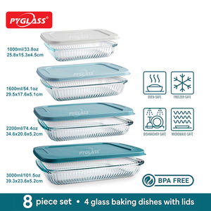 <span class=keywords><strong>Plat</strong></span> <span class=keywords><strong>à</strong></span> four en verre Pyglass, couleur personnalisable, grande capacité, avec couvercle en PE pratique pour un emballage facile - Product Image 2