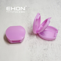 Boîtier compact vide double couche mini en gros avec miroir, en plastique, pour poudre, blush et palette de fards à paupières