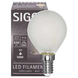 Lámpara de filamento LED, en forma de gota, mate, E14, 2700K, 5,0 W (50W), 630 LM (9019605054) - Product Image 1