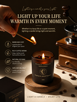 Ensemble de bougies parfumées au café, parfum luxueux et durable pour la chambre à coucher, parfait comme cadeau de mariage ou d'anniversaire.
