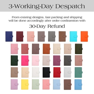 Hongbo tốt nhất người bán 36-Màu A6 Pebble da ngân sách chất kết dính Ví 30mm vàng vòng dây kéo đồng xu Pouch Fly thư mục tài liệu - Product Image 2