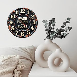 Round Wooden Wall <b>Clock</b> Vintage Nordic <b>Silent</b> Home Interior Living Room Bedroom Wall <b>Clock</b> 25x25CM - Product Image 2