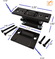 Vente en gros de loquets de porte à roulettes en alliage de zinc noir mat pour portes en bois et en métal