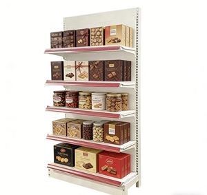 Estante <span class=keywords><strong>de</strong></span> Supermercado <span class=keywords><strong>de</strong></span> Tamaño Personalizado <span class=keywords><strong>de</strong></span> Una Cara <span class=keywords><strong>con</strong></span> Panel Trasero Plano, Exhibidor <span class=keywords><strong>de</strong></span> Productos, Estantería Metálica Ajustable para Tiendas - Product Image 1